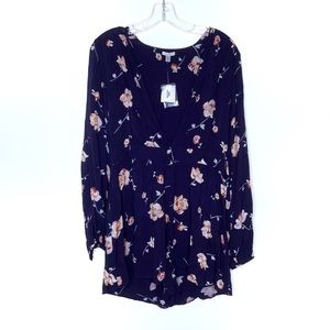 Urban Outfitters Floral Deep V Neck Romper